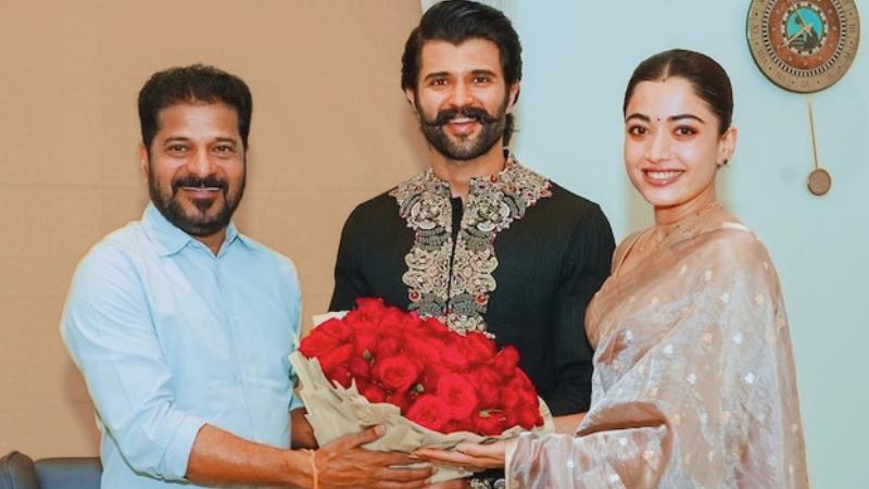 Revanth Reddy Blesses Newlyweds Rashmika and Vijay at Home