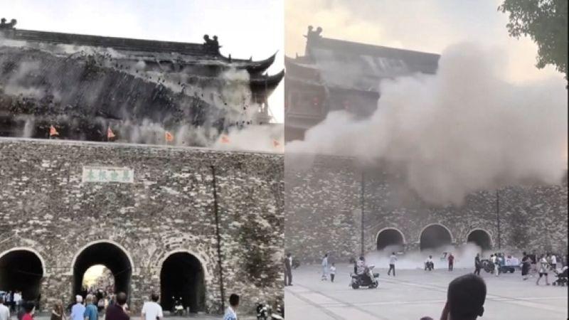 China's 650-Year-Old Fengyang Drum Tower Collapses