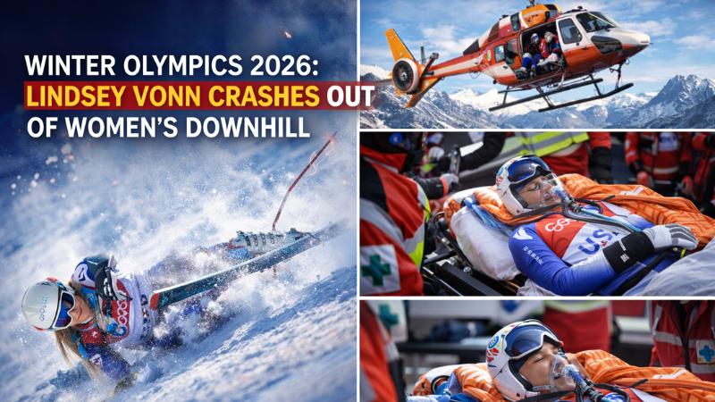 Winter Olympics 2026 Lindsey Vonn Crashes Out of Downhill