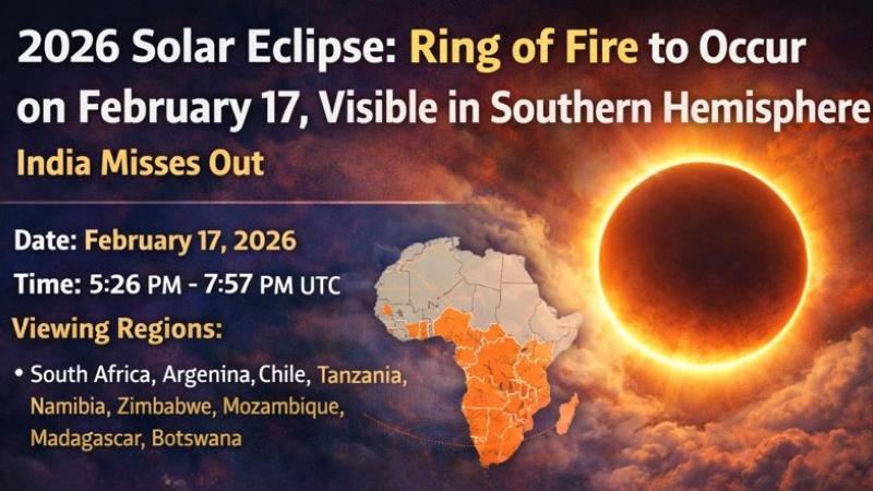 2026 Solar Eclipse Ring of Fire to Occur on February 17, Visible in Southern Hemisphere