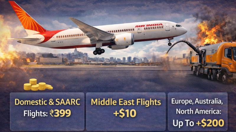 Air India Fuel Surcharge  Passengers to Pay Up to $200 Extra Amid ATF Price Hike During Iran War