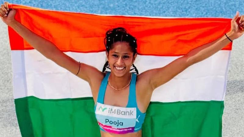 Pooja-18, Wins High Jump Gold at Asian Athletics 2025