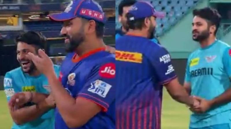 “Khud Ko Lord Bol Raha Hai”  Rohit Sharma-Shardul Thakur Banter Goes Viral Before MI vs LSG