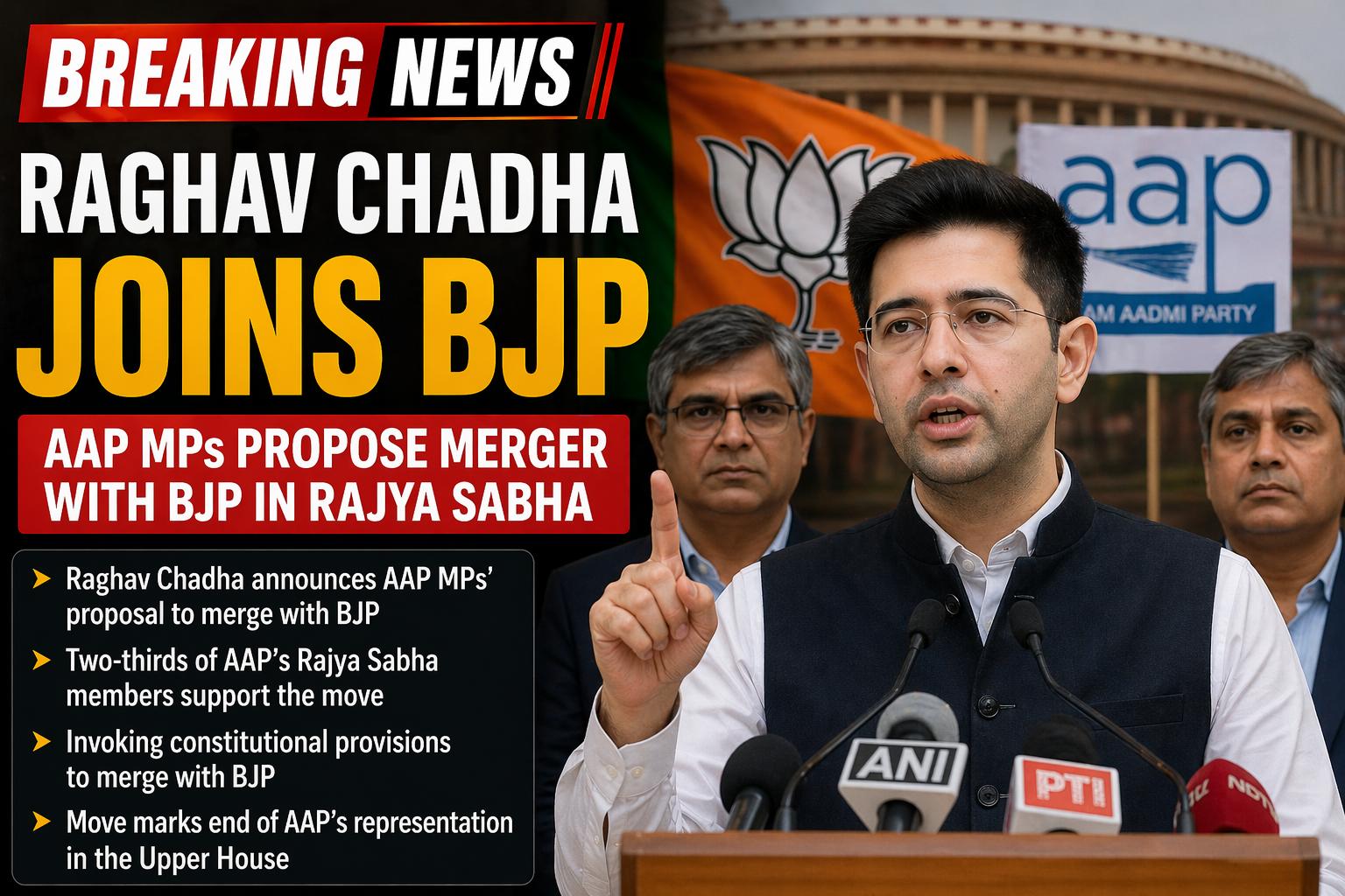 Raghav Chadha Joins BJP, Sparks Major Shift In Rajya Sabha Numbers