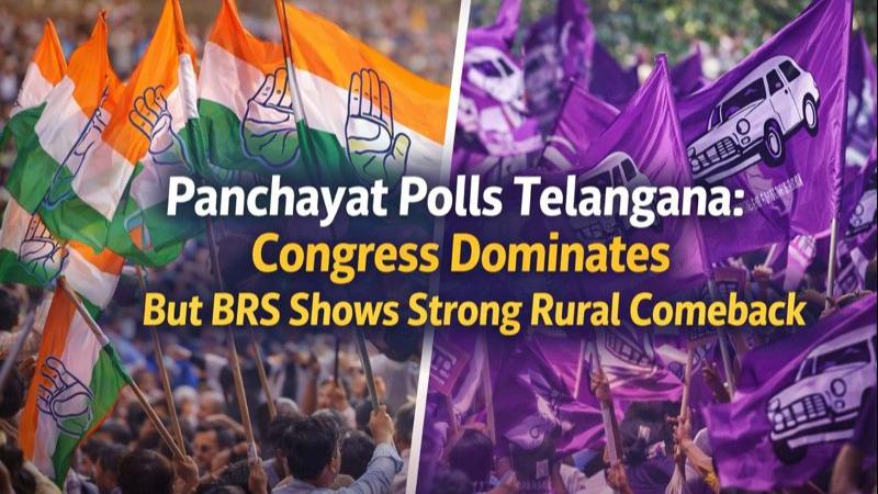 Panchayat Polls Telangana Congress Dominates But BRS Shows Strong Rural Comeback