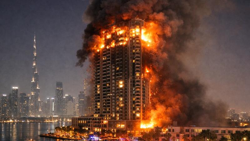 Drone Hits Luxury Building in Dubai Creek Harbour, Sparks Fire Amid Iran War
