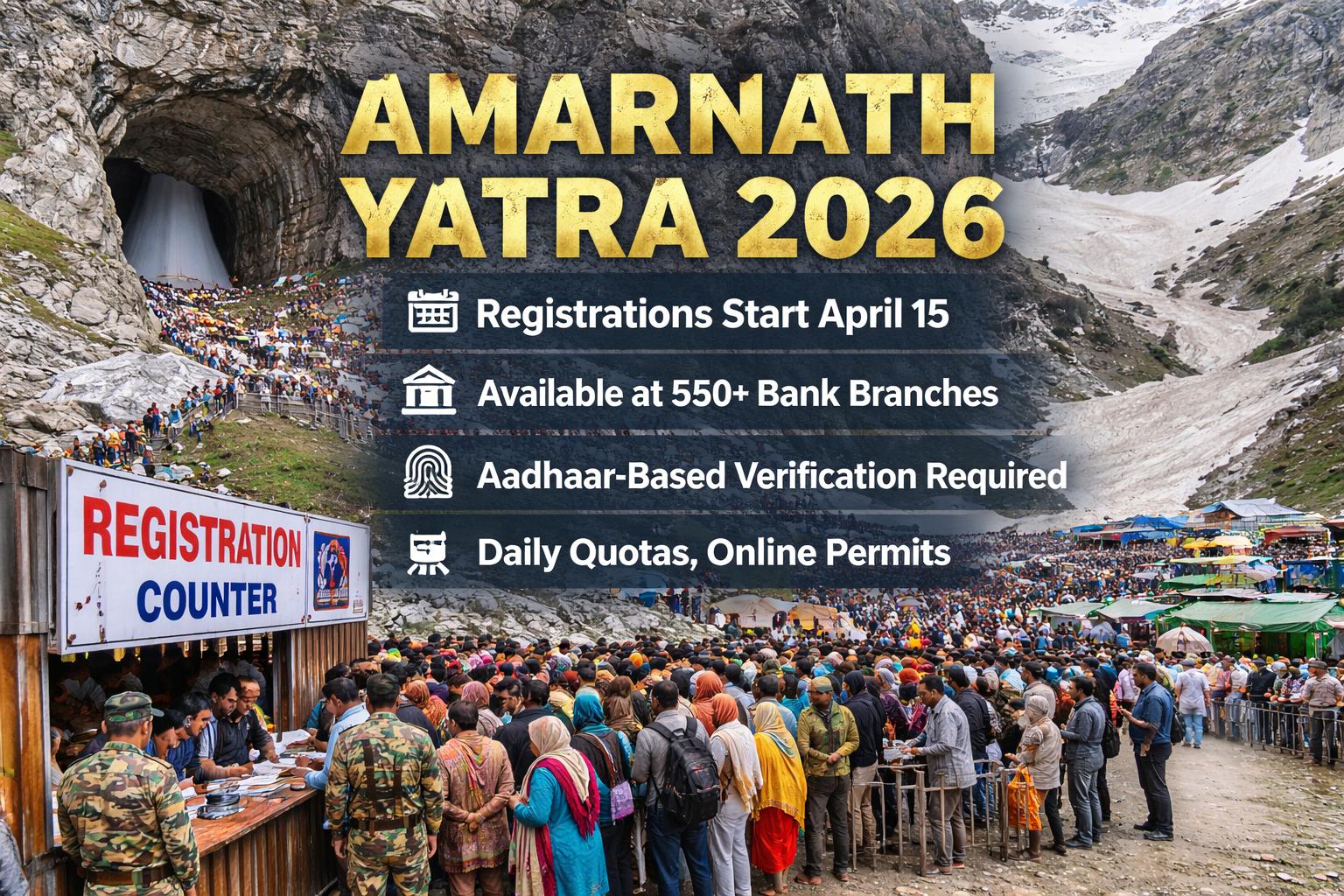 Amarnath Yatra 2026 Registration Starts April 15 Key Details and Process