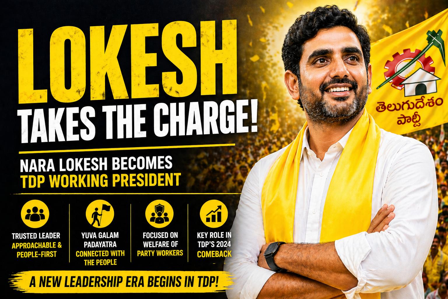 TDP Enters New Phase As Nara Lokesh Becomes Working President