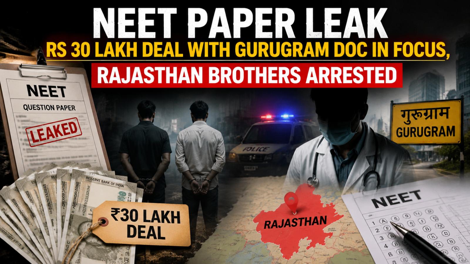 NEET 2026 Paper Leak: Gurugram Doctor, Rajasthan Brothers in Rs 30 Lakh Scandal