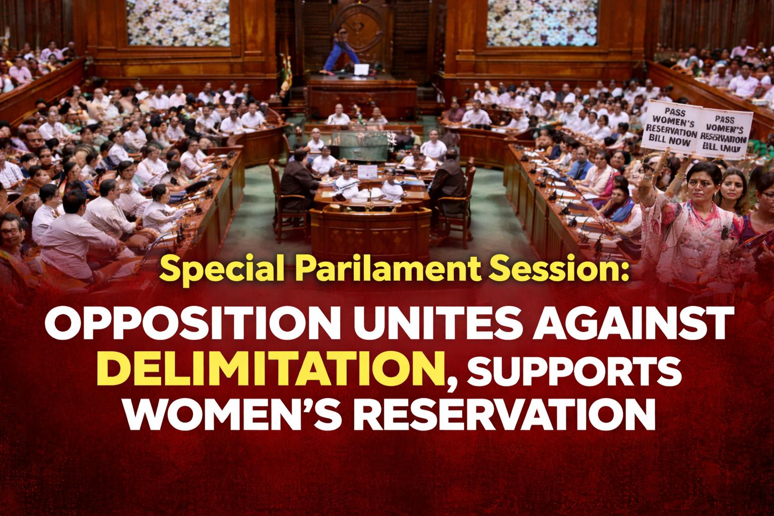 Special Parliament Session Live Opposition Unites Against Delimitation, Supports Women’s Reservation