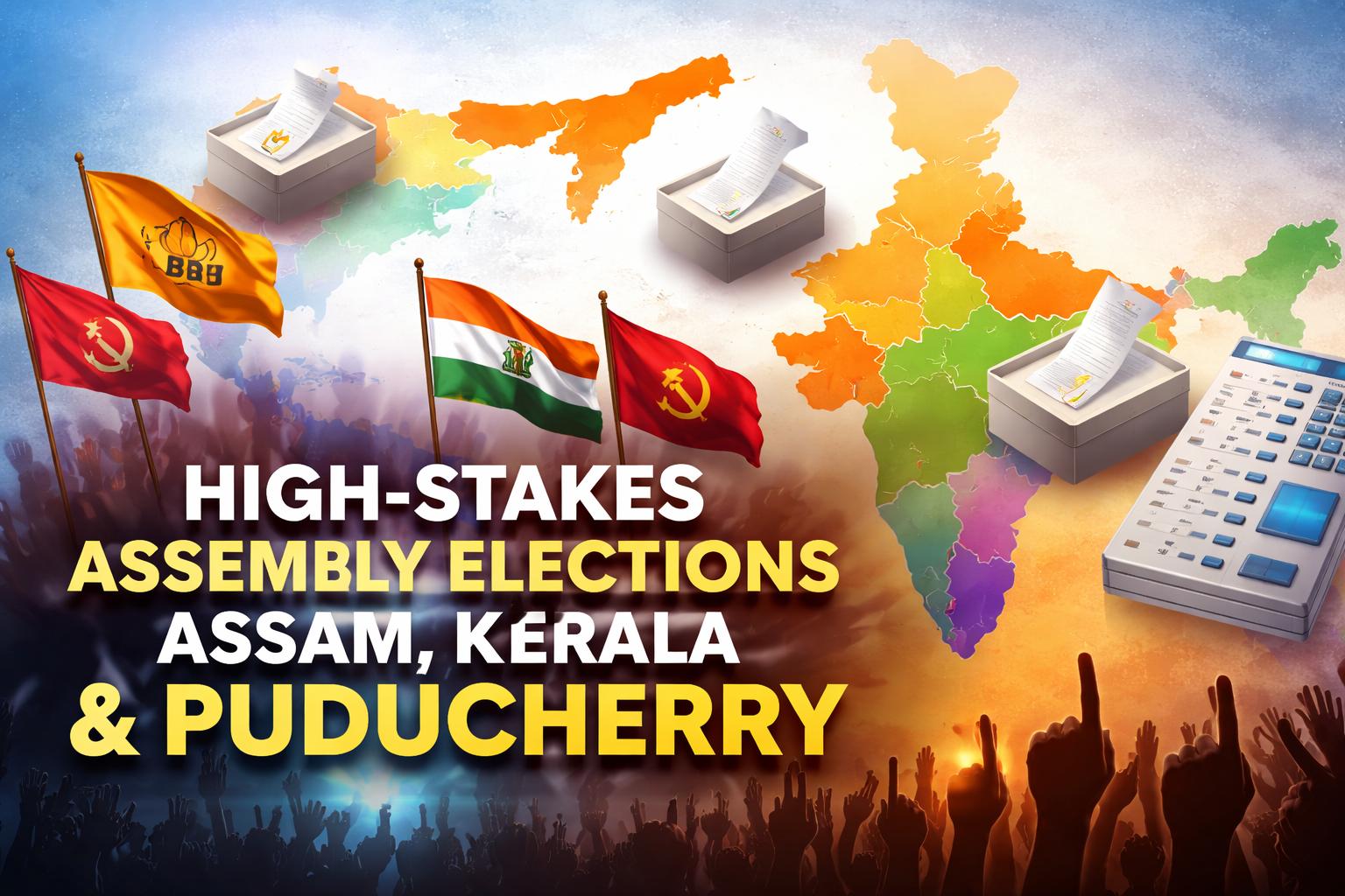 High-Stakes Assembly Elections in Assam, Kerala, and Puducherry NDA vs INDIA Bloc