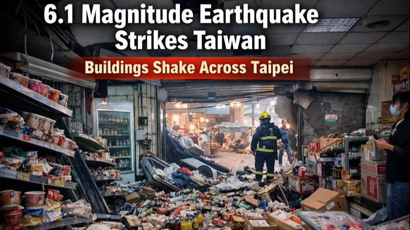 6.1 Magnitude Earthquake Strikes Taiwan, Buildings Shake Across Taipei