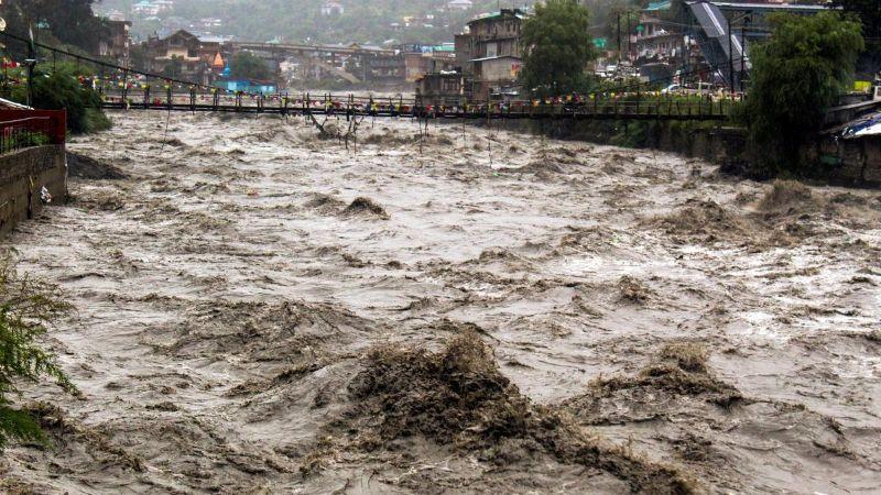 Flood Fury in Manali: Beas River in Spate, Leh Highway Washed Away After Heavy Rainfall