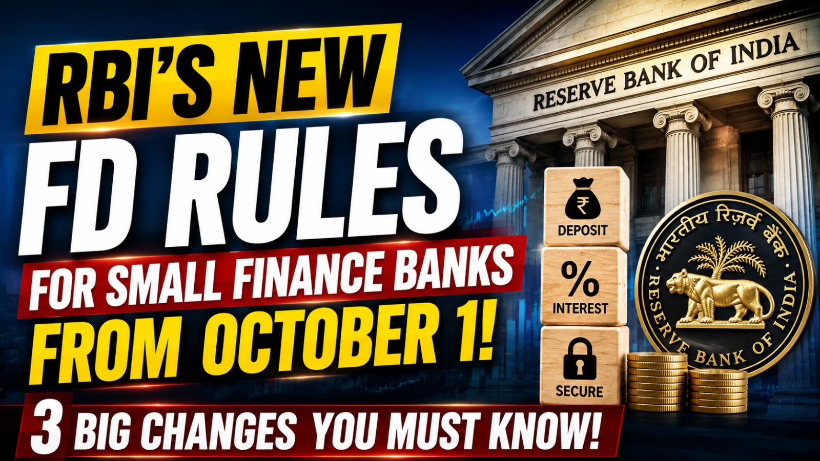 RBI New FD Rules For Small Finance Banks From October 1