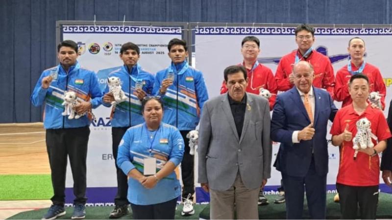 India Men's Shooting Team Clinch Silver at Asian Championships