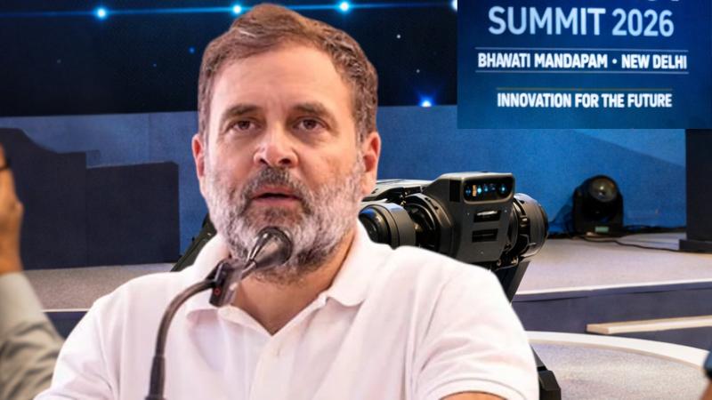 Rahul Gandhi Slams AI Summit as PR Spectacle After Galgotias Robodog Controversy