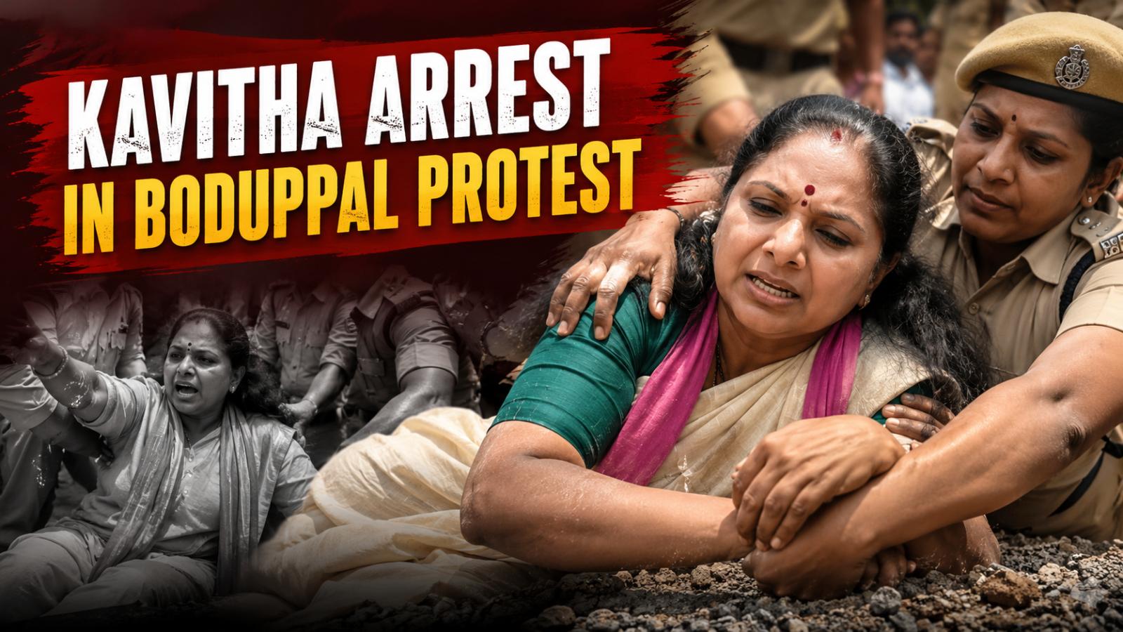Kavitha arrest in Boduppal protest sparks political row