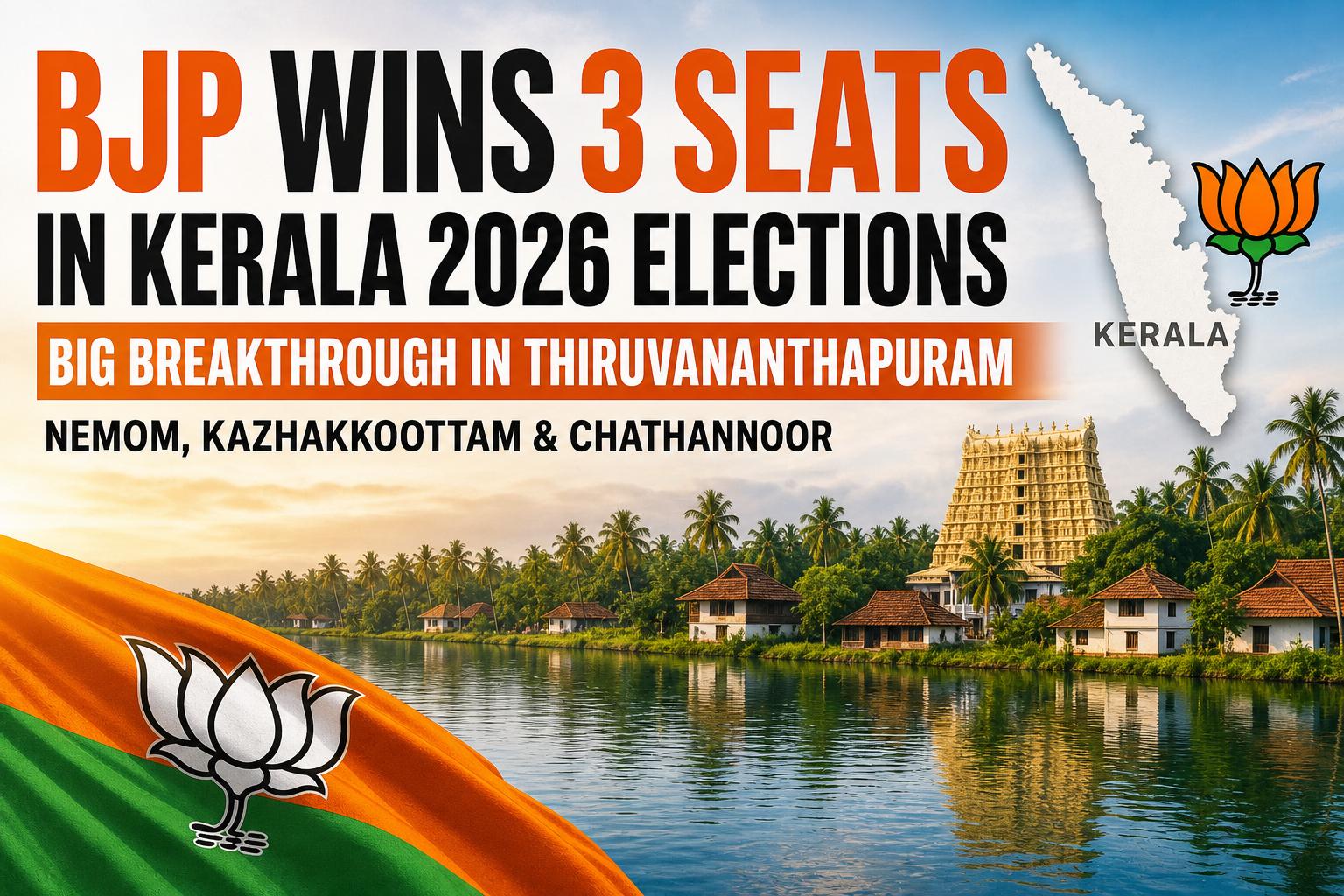 BJP Wins 3 Seats in Kerala 2026 Elections Big Breakthrough in Thiruvananthapuram