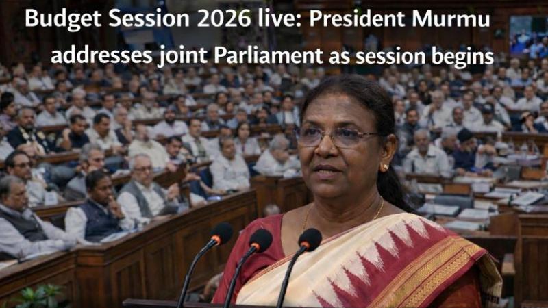 Budget Session 2026 live President Murmu addresses joint Parliament as session begins