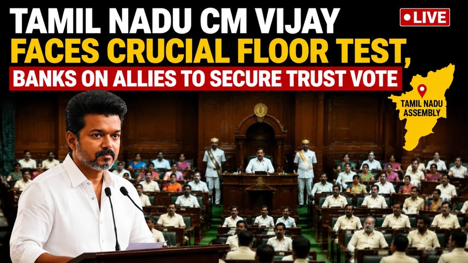 Tamil Nadu CM Vijay Faces Live Crucial Floor Test, Banks on Allies to Secure Trust Vote