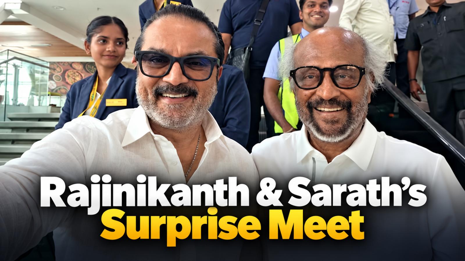 Rajinikanth and Sarath Kumar Share Surprise Meeting on Chennai Flight