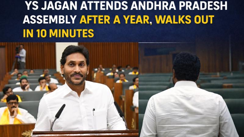 YS Jagan Attends Andhra Pradesh Assembly After a Year, Walks Out in 10 Minutes
