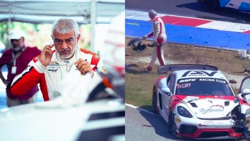 Ajith Kumar’s Car Crashes at Italy GT4 Race, Actor Helps Clear Debris and Wins Hearts