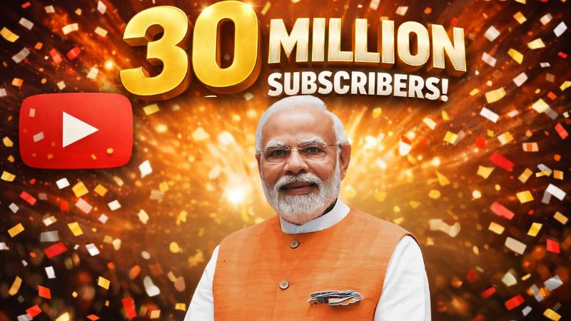 PM Narendra Modi YouTube Channel Crosses 30 Million Subscribers, Highest Among World Leaders