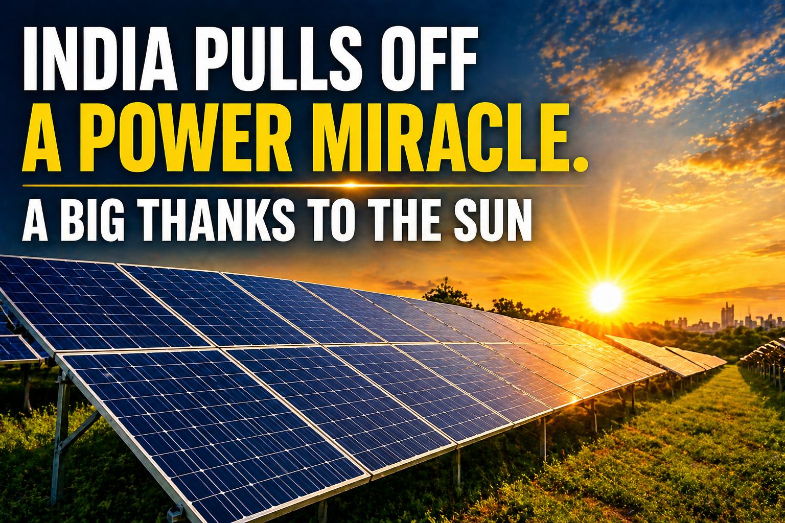India Meets Record Power Demand Solar Delivers 21 Percent Boost In Historic Energy Shift