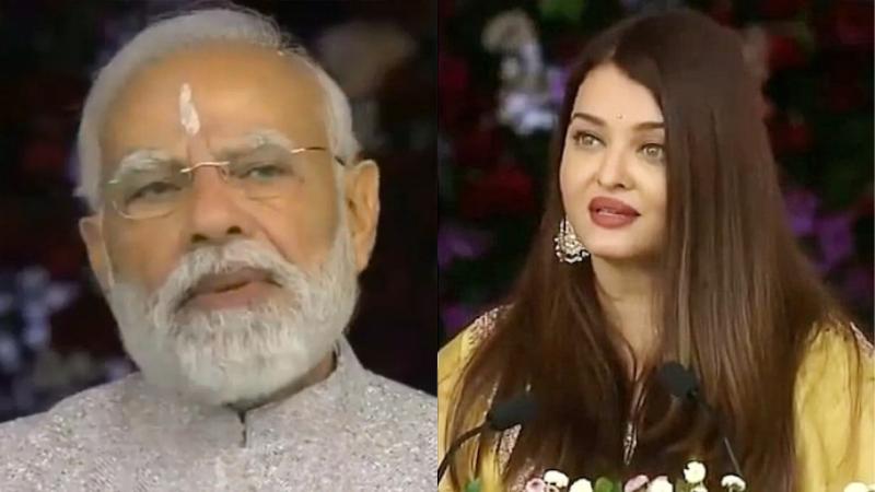 Aishwarya Rai Touches PM Modi’s Feet at Sathya Sai Event, Speaks on Love and Humanity