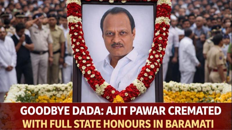 Ajit Pawar cremated with full honours as political leaders pay tribute