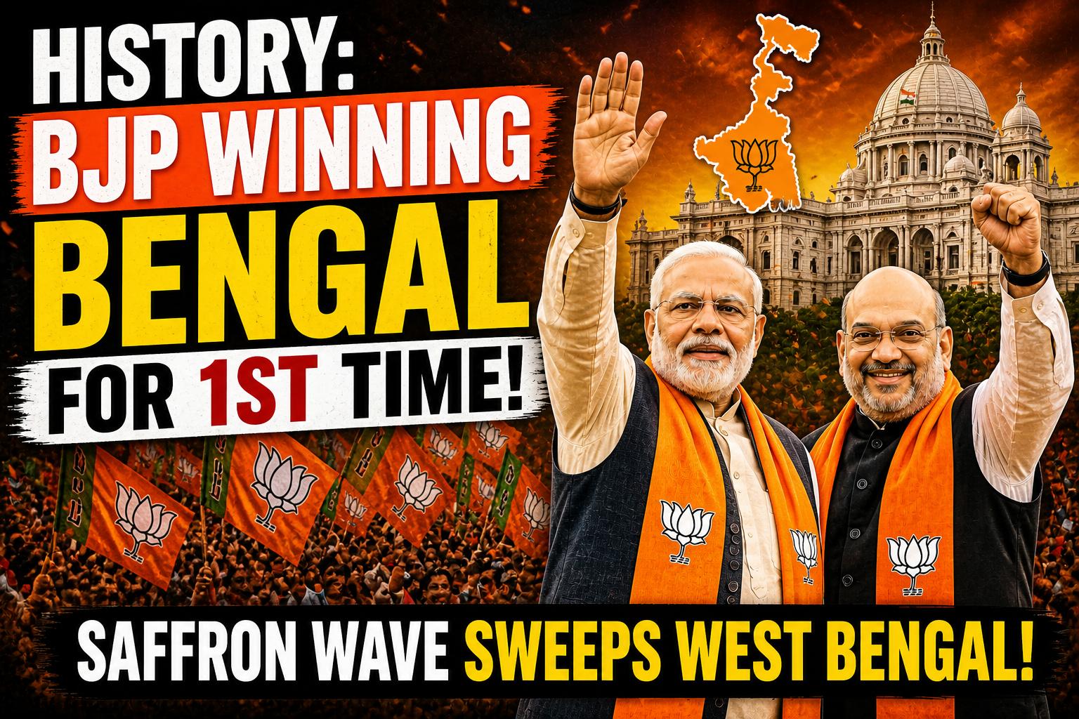 BJP Set to Win Bengal for First Time? Leads Big Over TMC in Election Trends