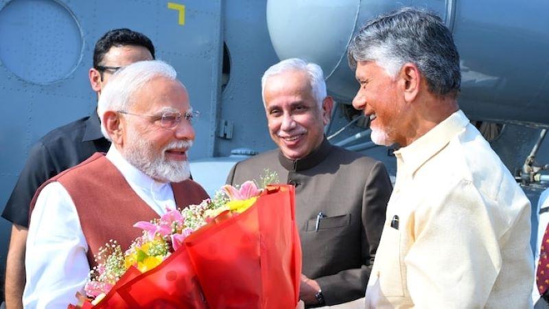 PM Modi Calls Amaravati a 'Shakti' as He Lays Foundation for Andhra Pradesh's Dream City