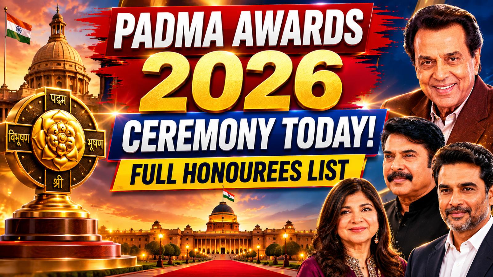 Padma Awards 2026 Ceremony Today Full Honourees List