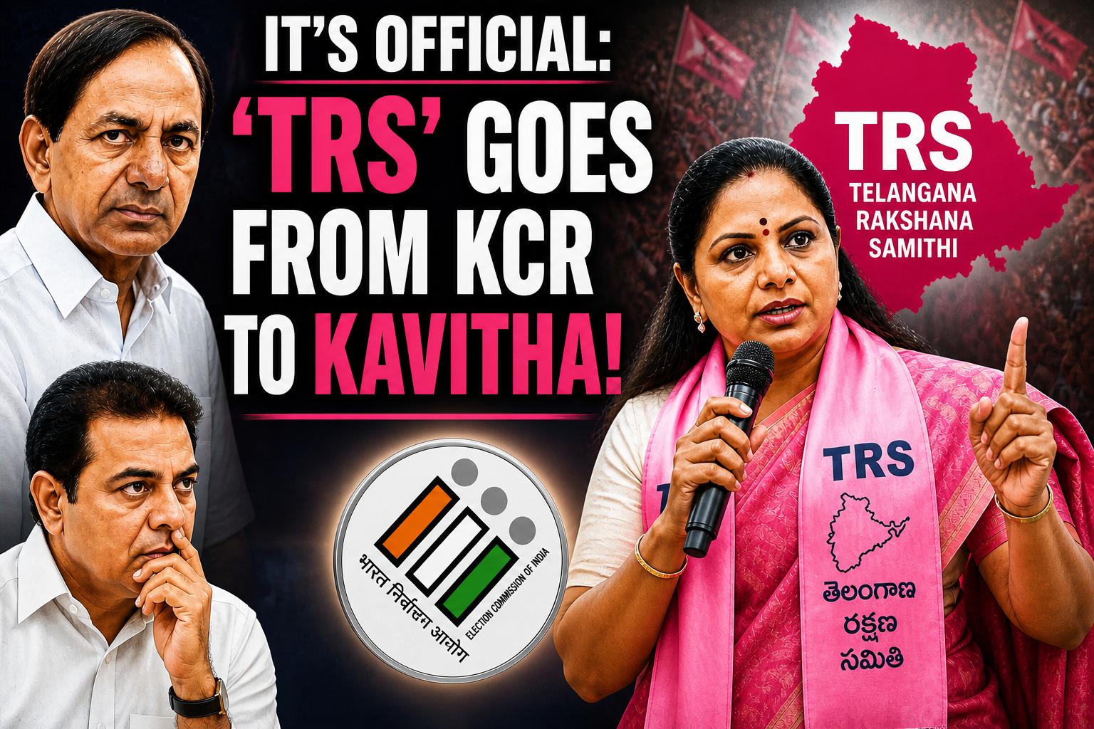 Kavitha Secures TRS Name, Deals Major Blow to KCR and BRS Strategy