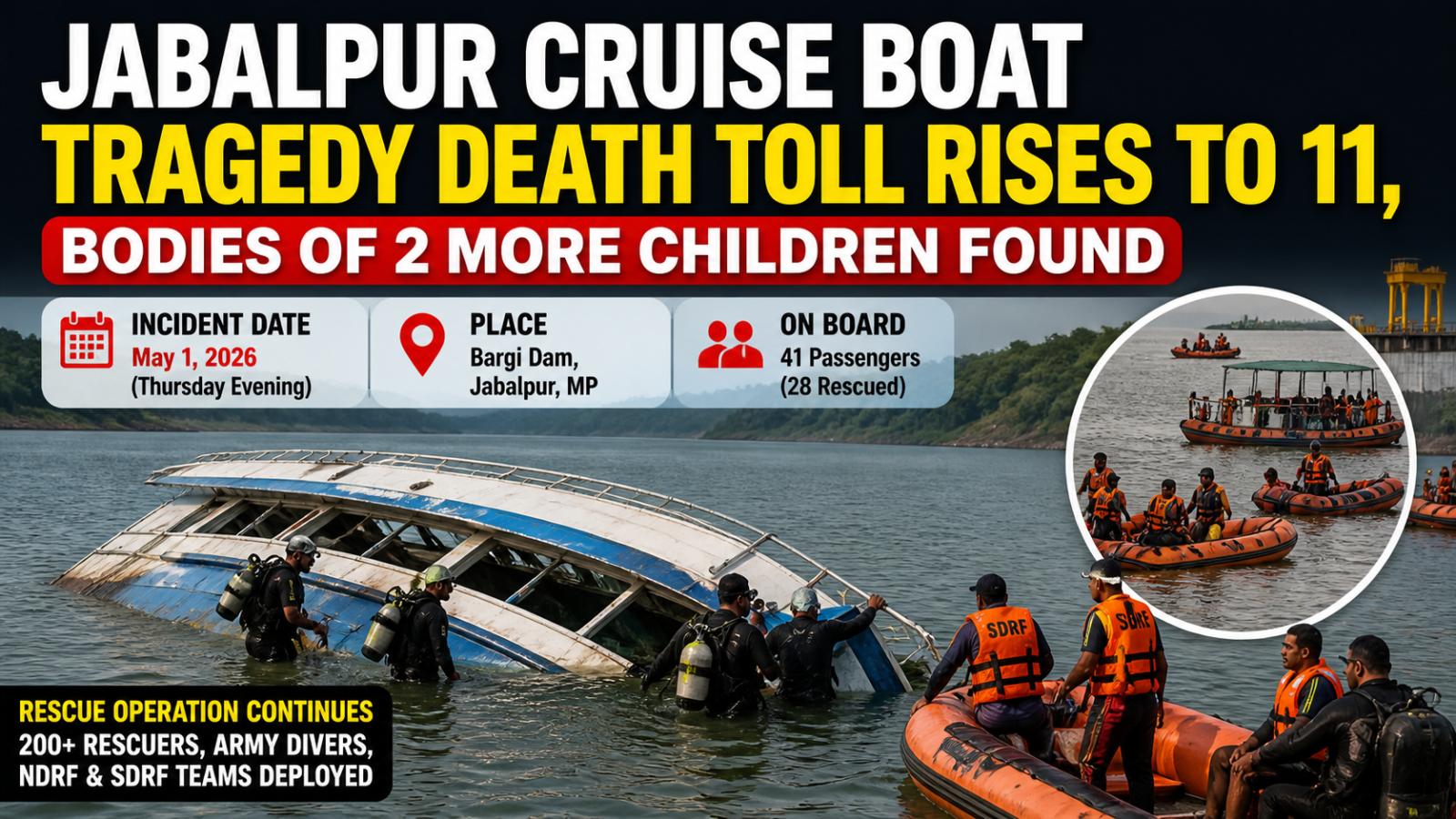 Jabalpur Boat Tragedy Death Toll Rises To 11 As Two Children Found