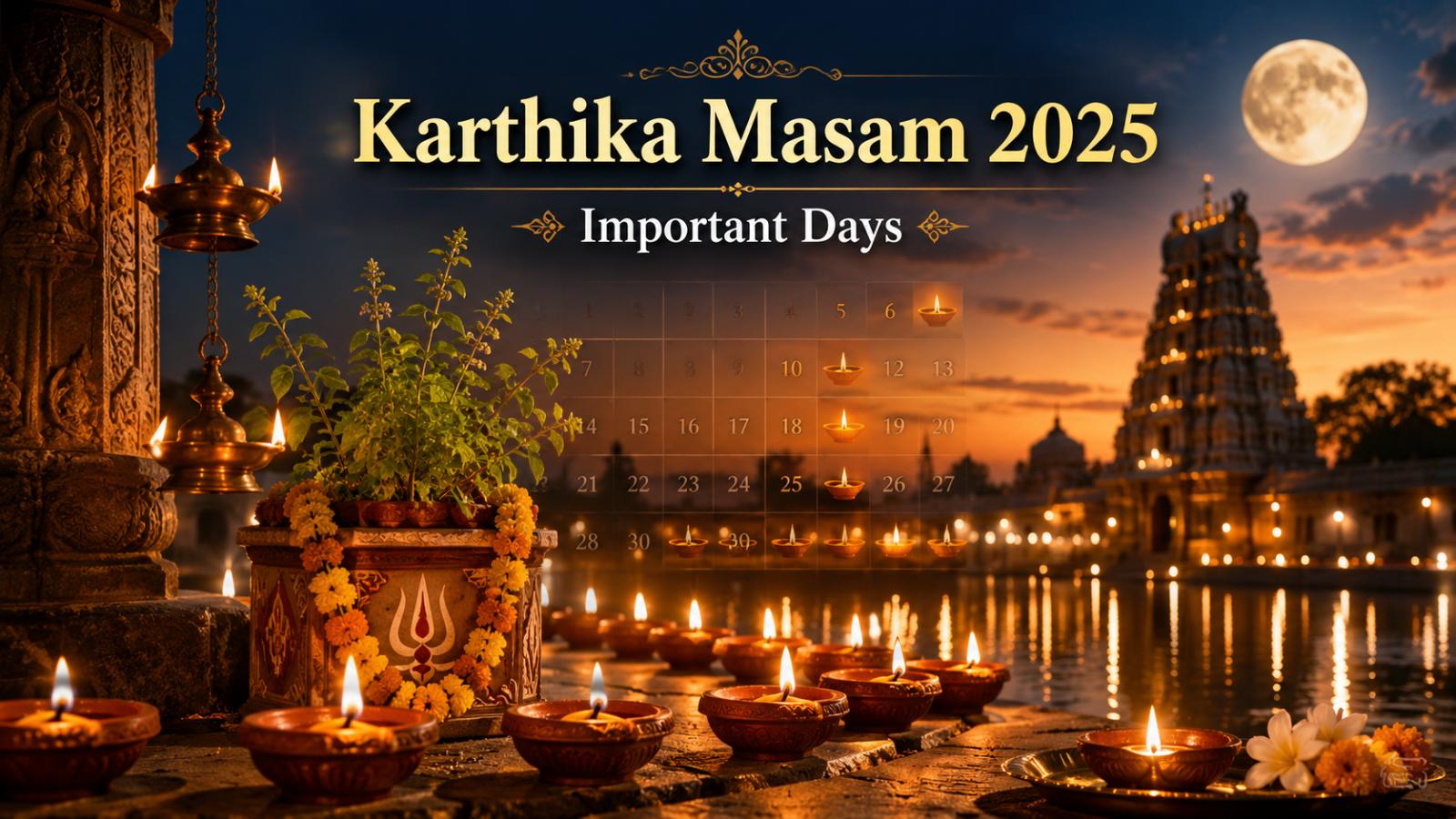 Karthika Masam 2025 Dates, Special Days, Timings, Rituals and Significance