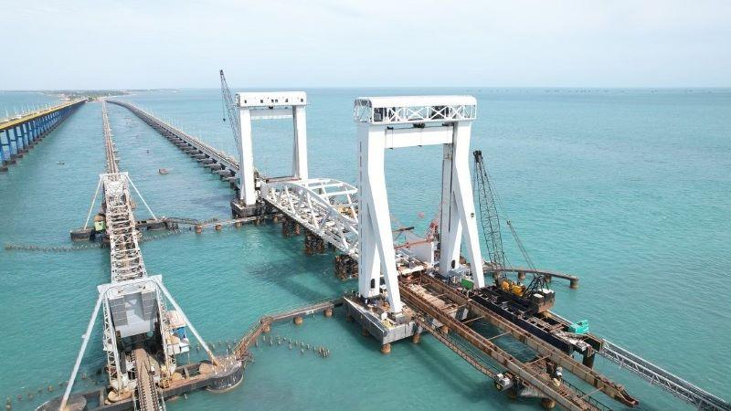 India’s First Vertical Lift Railway Bridge The New Pamban Bridge