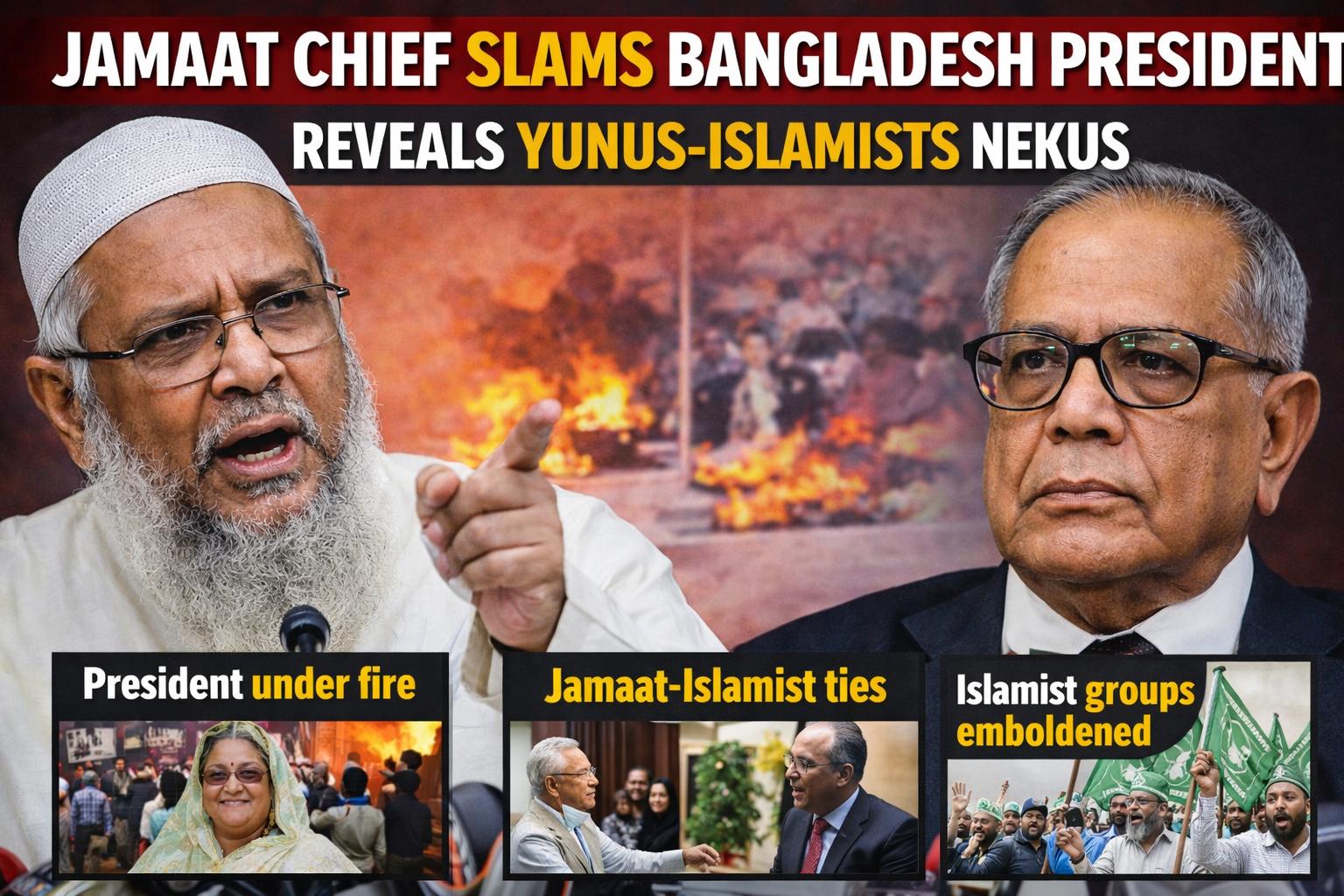 Jamaat Chief Slams Bangladesh President, Reveals Yunus-Islamists Nexus Amid Backlash