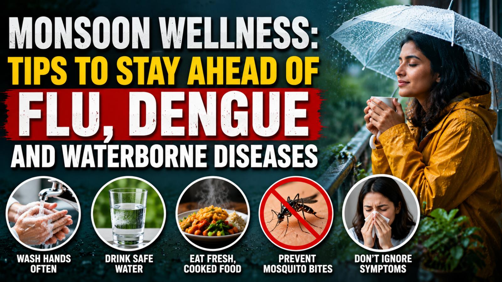 Monsoon health tips to prevent flu, dengue and stomach infections