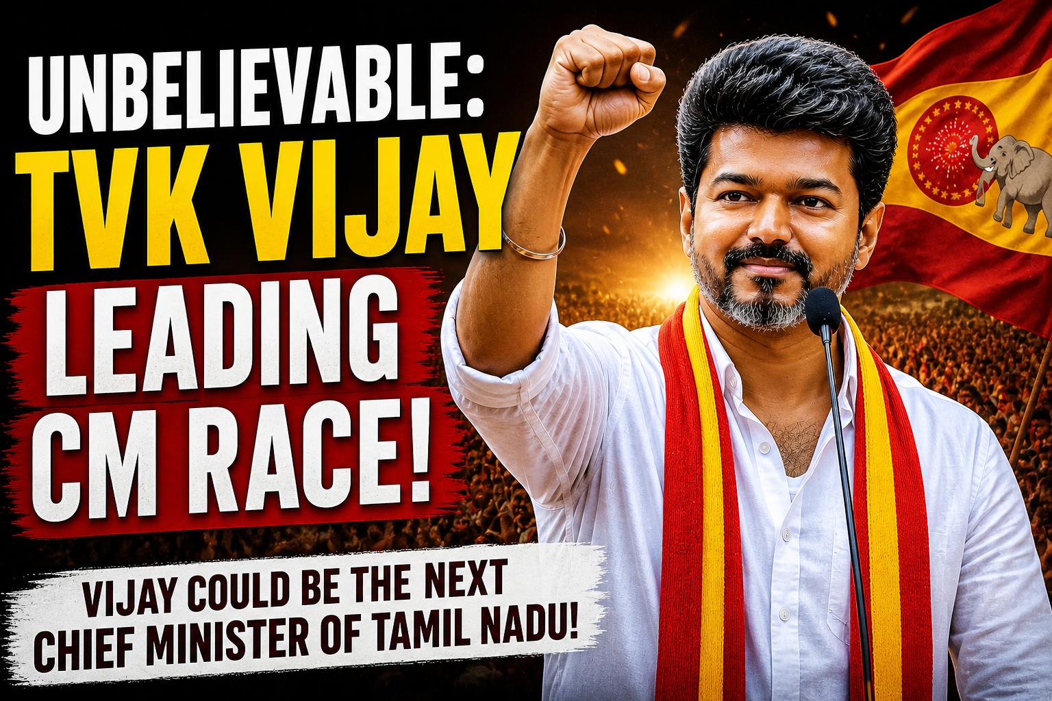 Thalapathy Vijay Leads CM Race as TVK Surges in Tamil Nadu