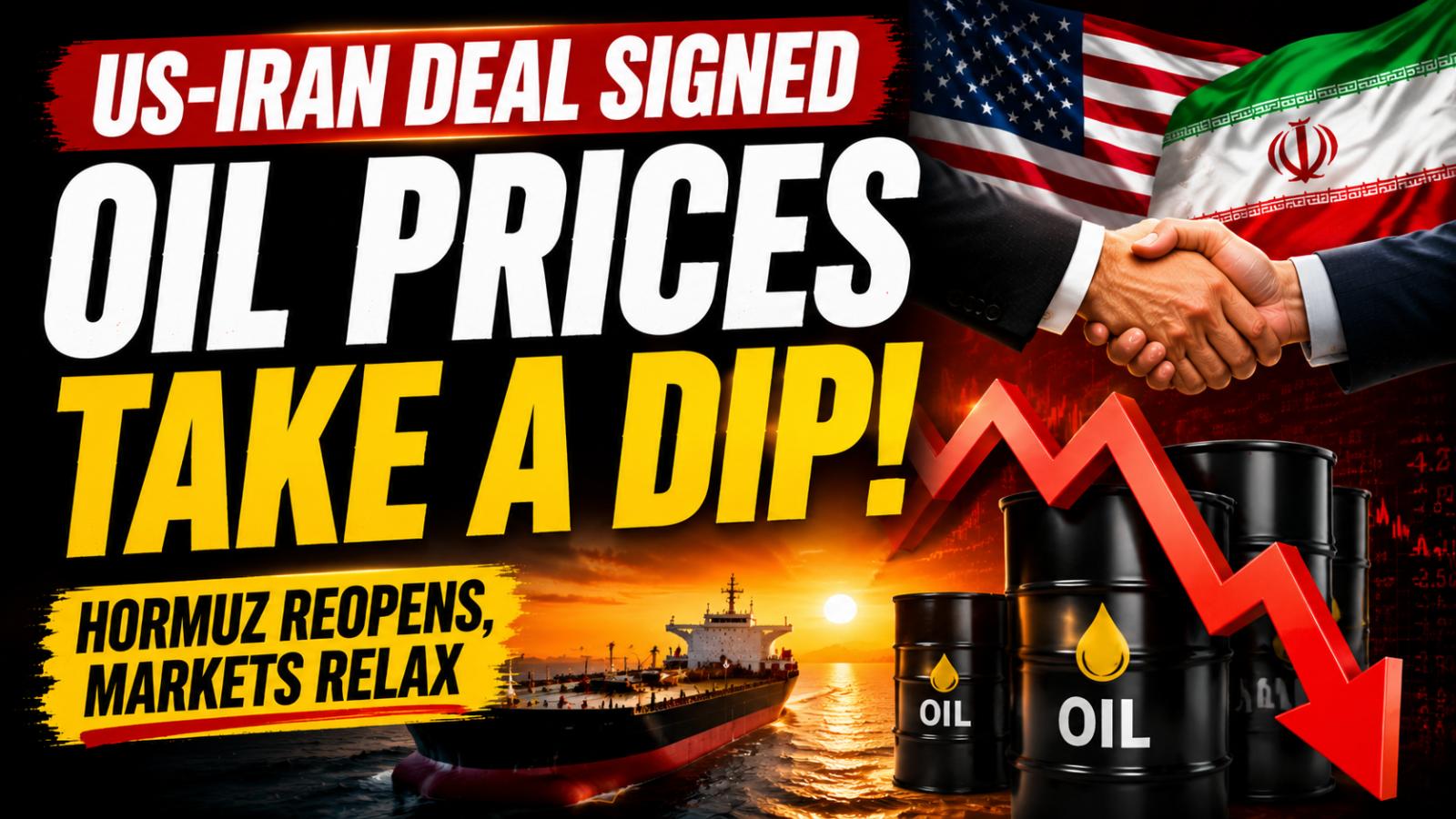 Oil prices fall after US-Iran deal eases Hormuz tensions
