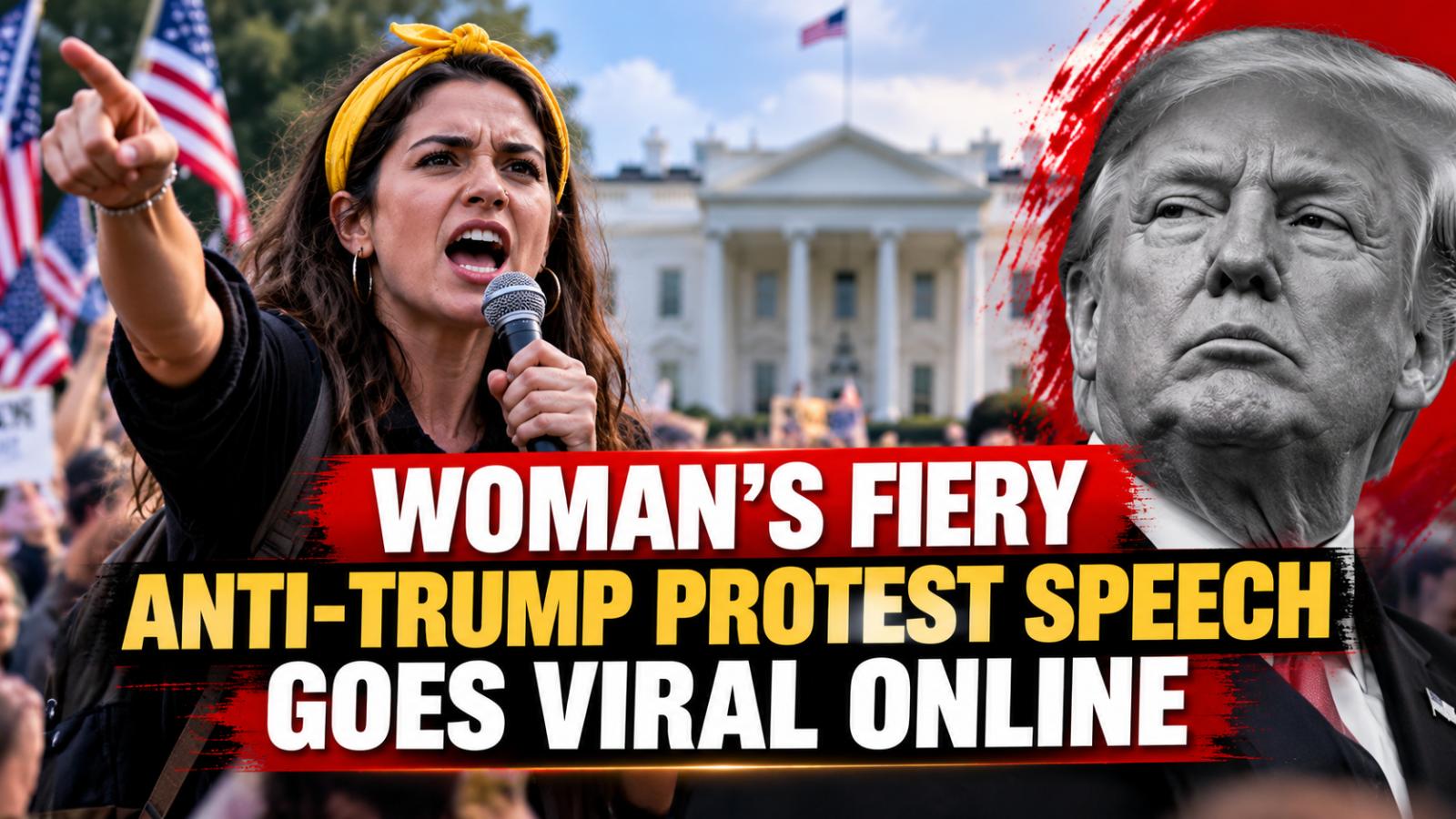 Woman's Fiery Anti-Trump Protest Speech Goes Viral Online