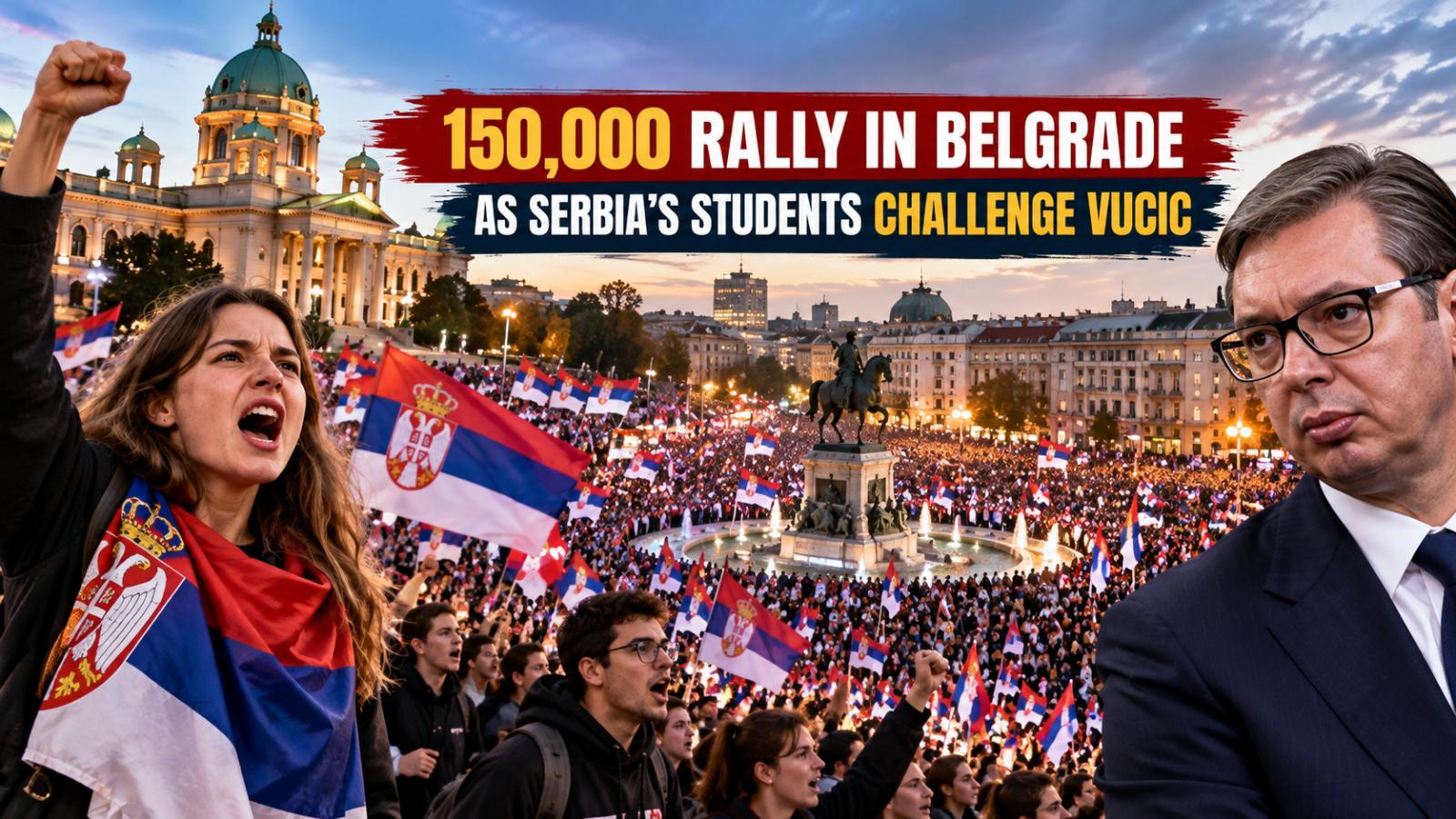 150,000 Rally in Belgrade Ahead of Serbia's Crucial Election