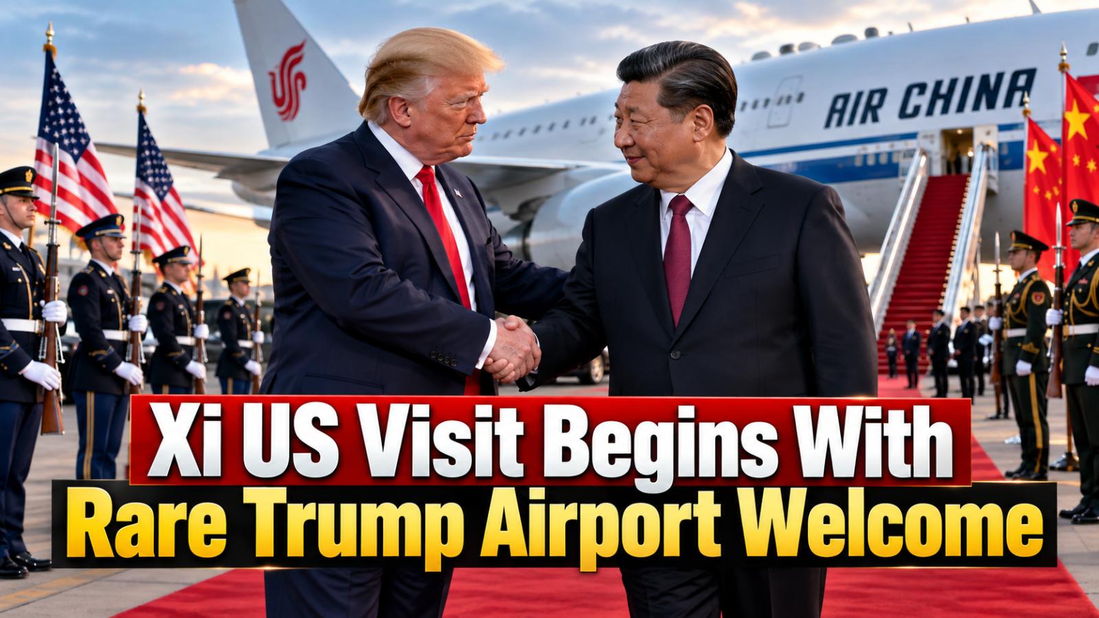 Xi Jinping US visit begins with rare Trump airport welcome
