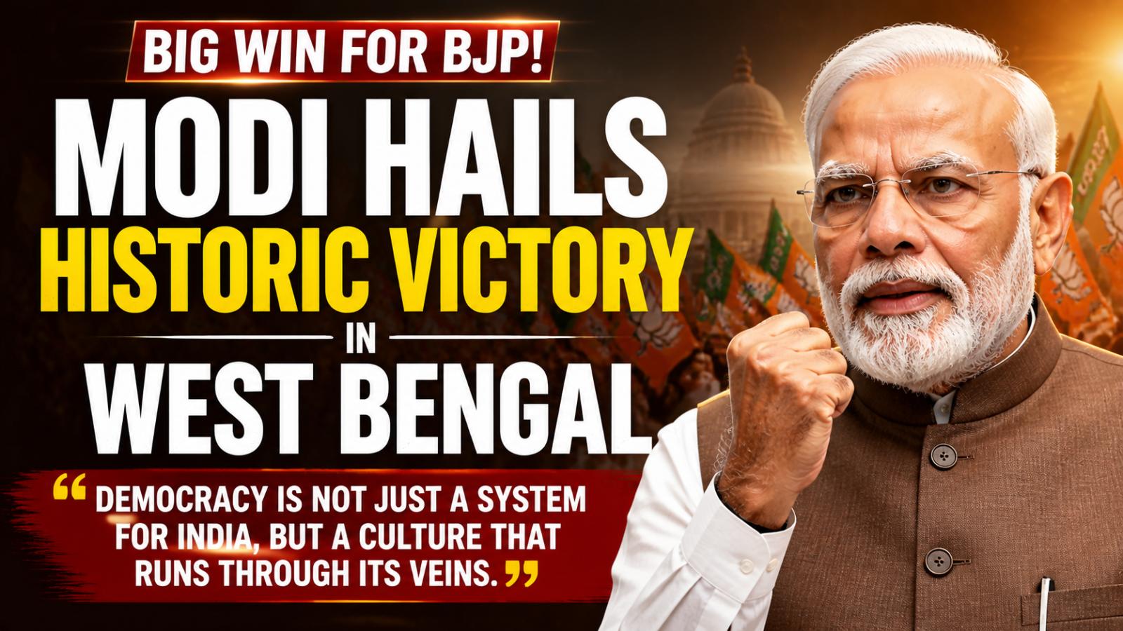 PM Modi Celebrates BJP’s Historic Victory in 2026 West Bengal Elections