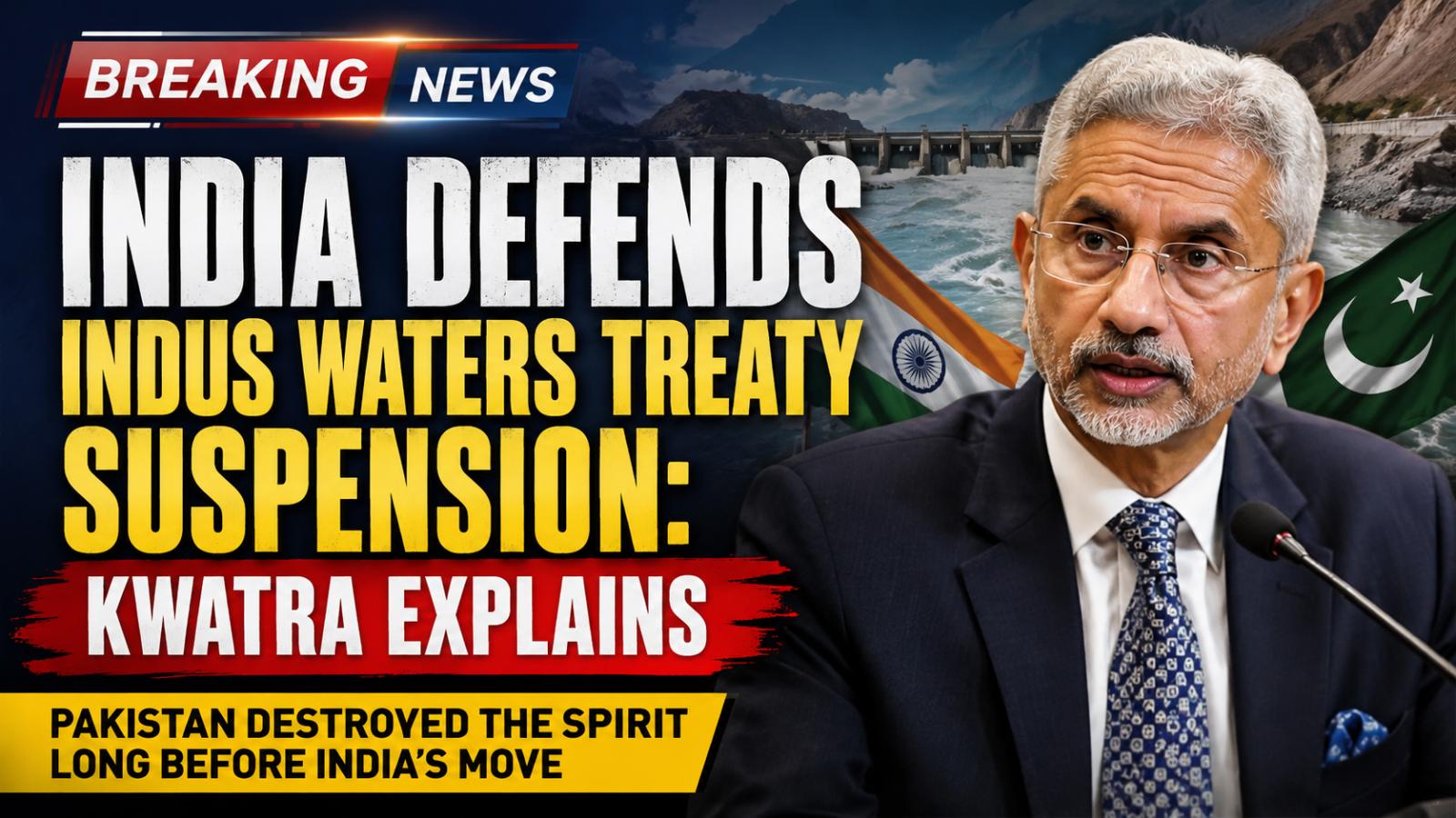 India Defends Indus Waters Treaty Suspension: Kwatra Explains