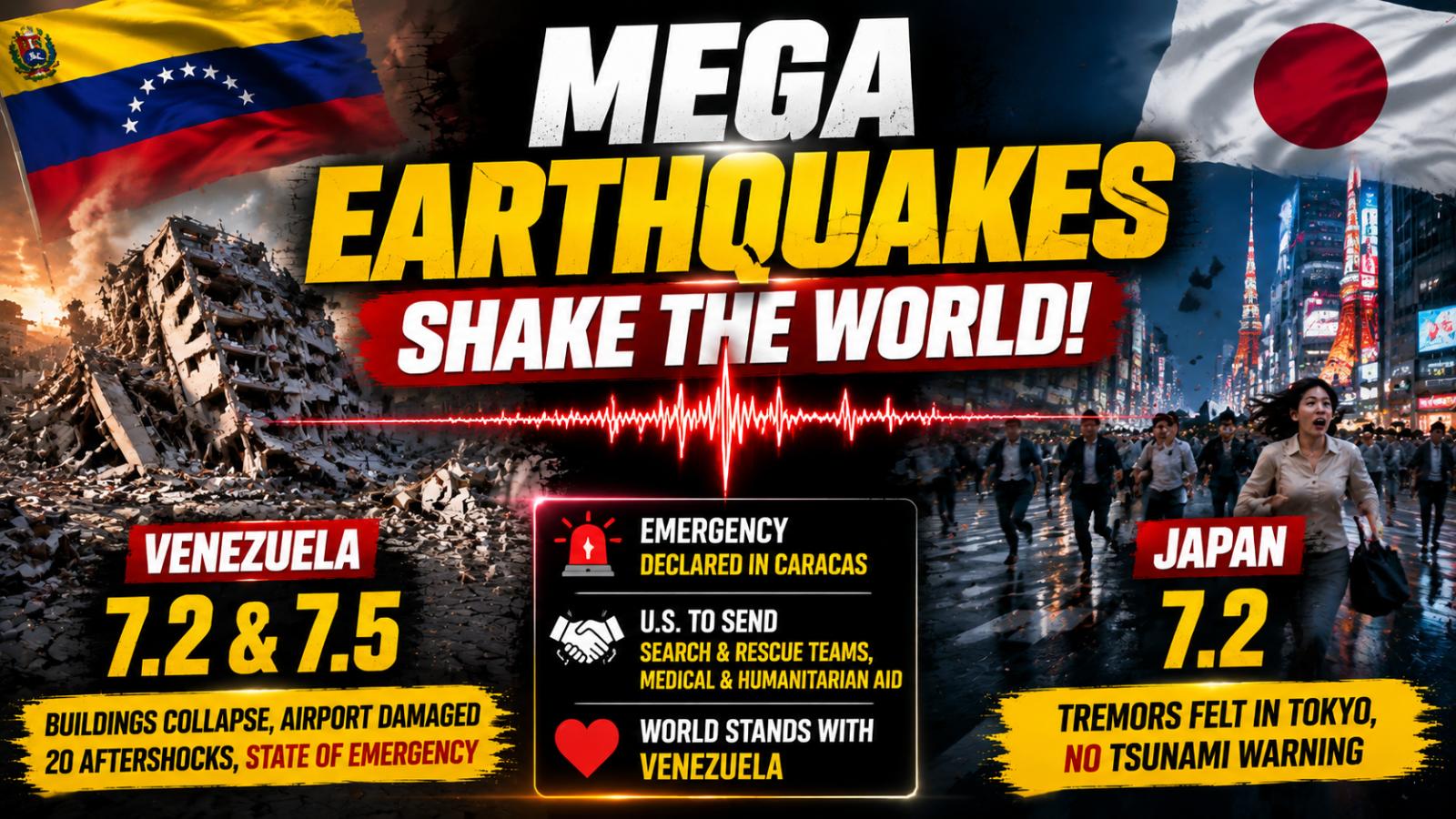 Venezuela Earthquakes Kill Chaos as Japan Also Records Powerful Tremors