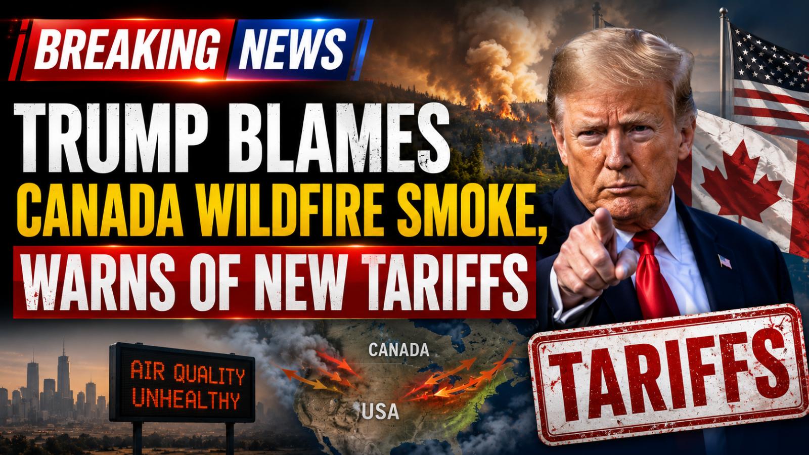 Trump Blames Canada Wildfire Smoke, Warns of New Tariffs