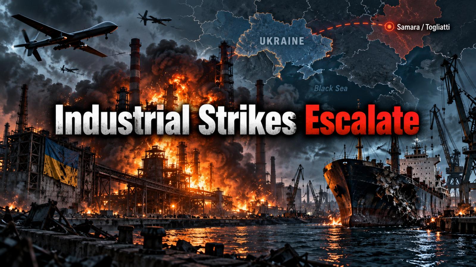 Russia Ukraine Industrial Strikes Hit Ships and Factories